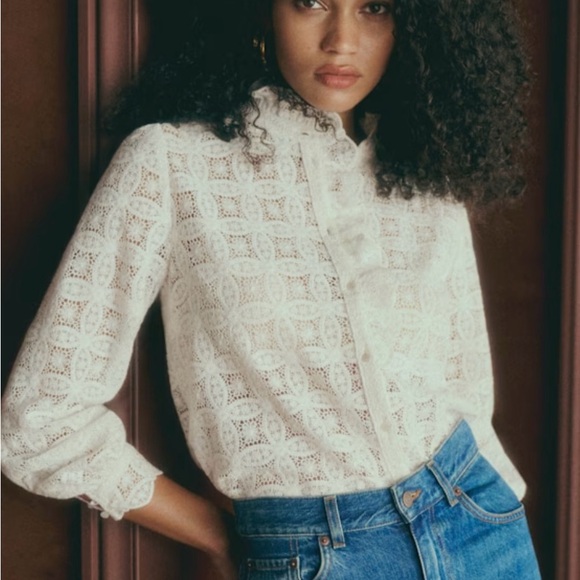 Sezane Tops - Sezane Chlo lace blouse